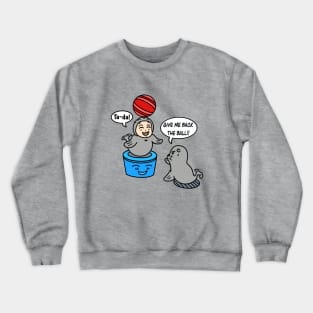 Funny cartoon kid seal cosplay Crewneck Sweatshirt